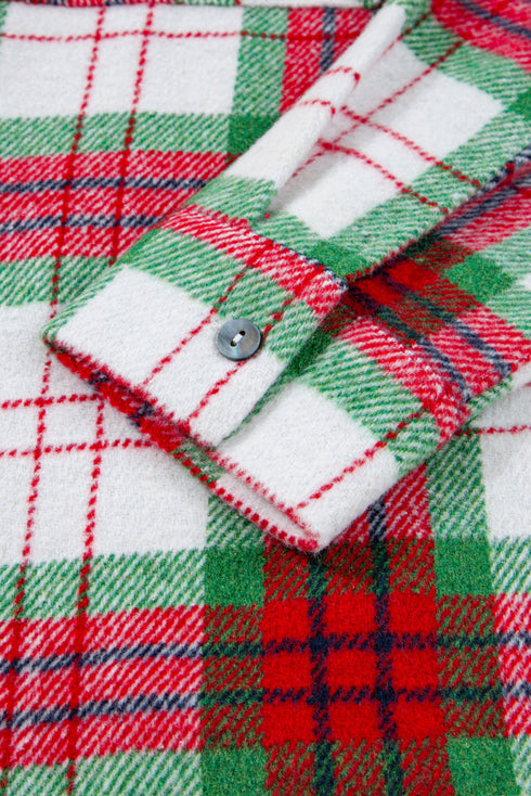 Tartan Plaid Flannel Button Front Patch Pocket Drop Shoulder Shacket